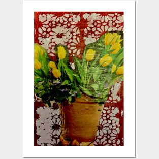 Yellow Tulips Collage Posters and Art